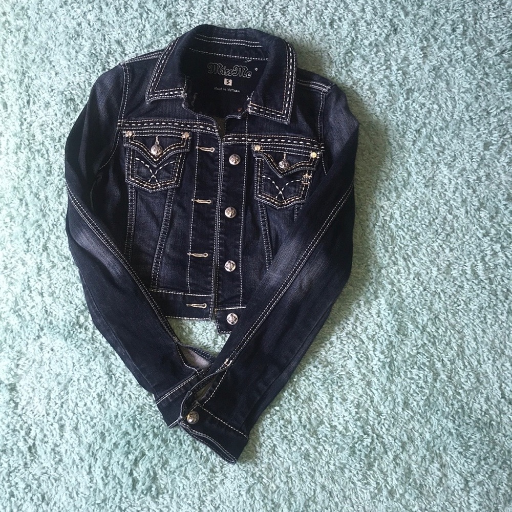Miss me dark denim jacket size small